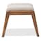 Baxton Studio Roxy Walnut Finishing and Light Beige Upholstered Ottoman 133-7143 - alternate 5
